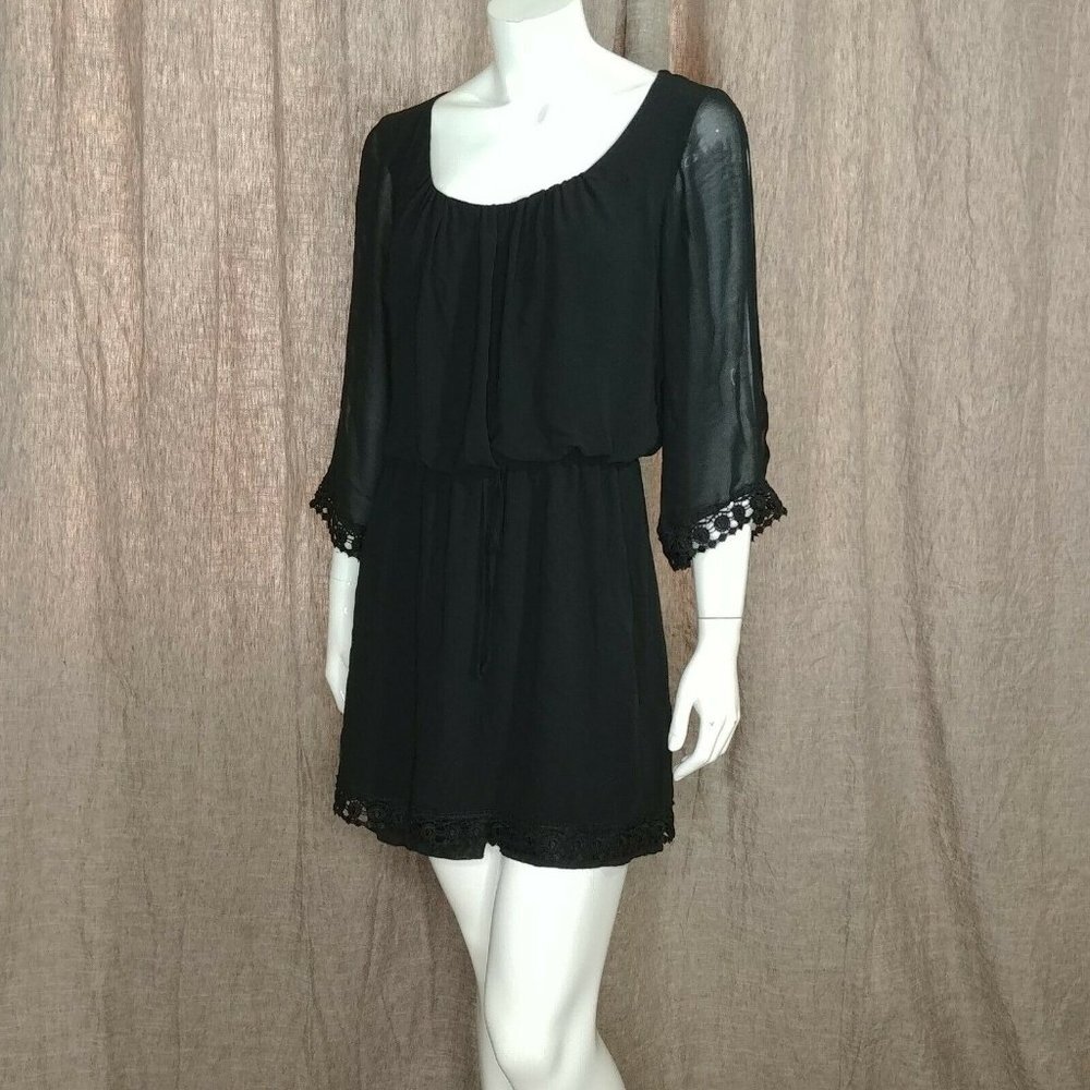 Jodi Kristopher Black Boho Style Dress Size Large - Picture 6 of 10